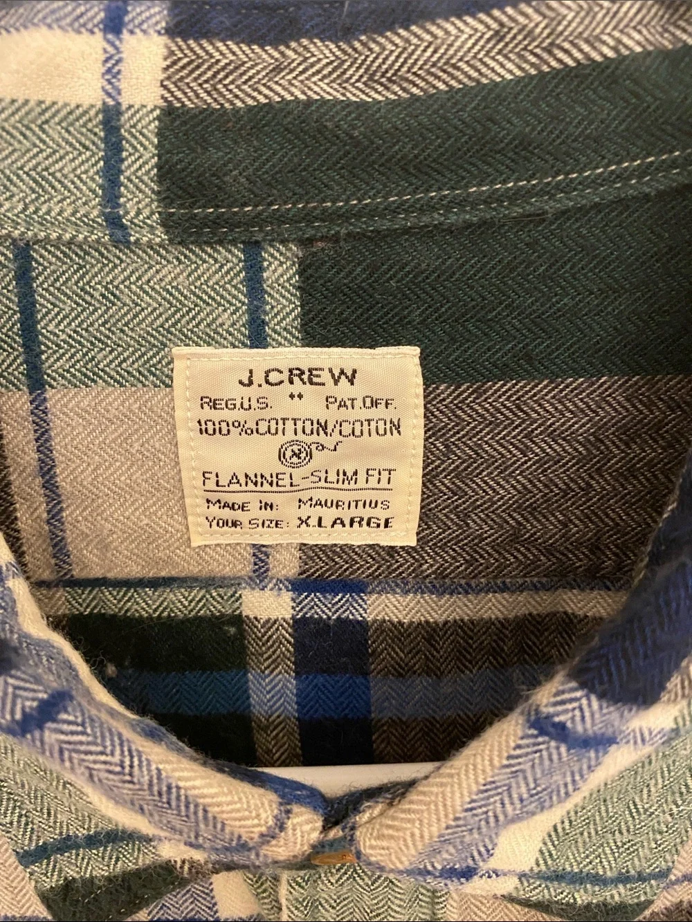 J. Crew Men's Plaid Button-Down Shirt in Green, Blue & Gray